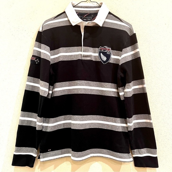 eden park Other - EDEN PARK Rugby 🏉 NeW Zealand BICOLOR STRIPES long sleeve polo shirt men size M
